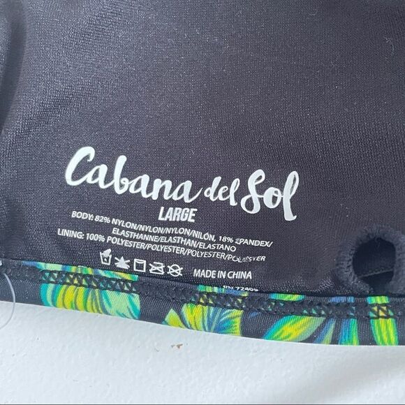 Cabana Del Sol Strappy Caged Tropical Print Bikini Top Large NWT - Picture 5 of 5